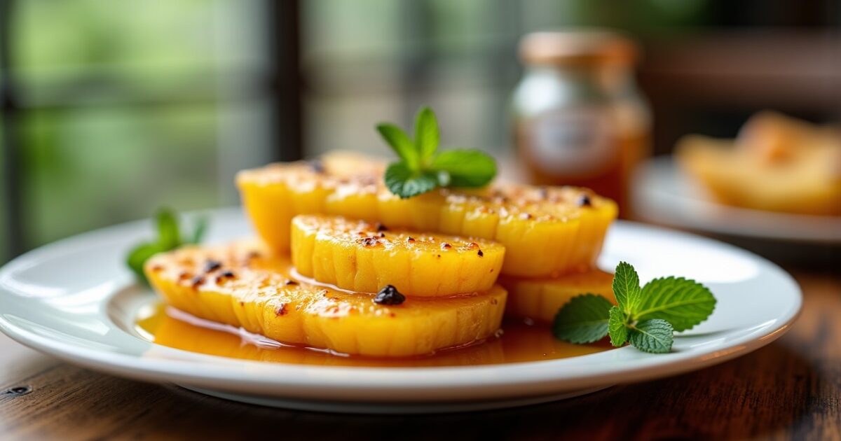 Plaisir sucré d’ananas rôti au miel : le dessert frais et gourmand à découvrir