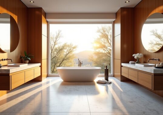 Salle de bain : quand marbre et bois réinventent l'élégance et la chaleur