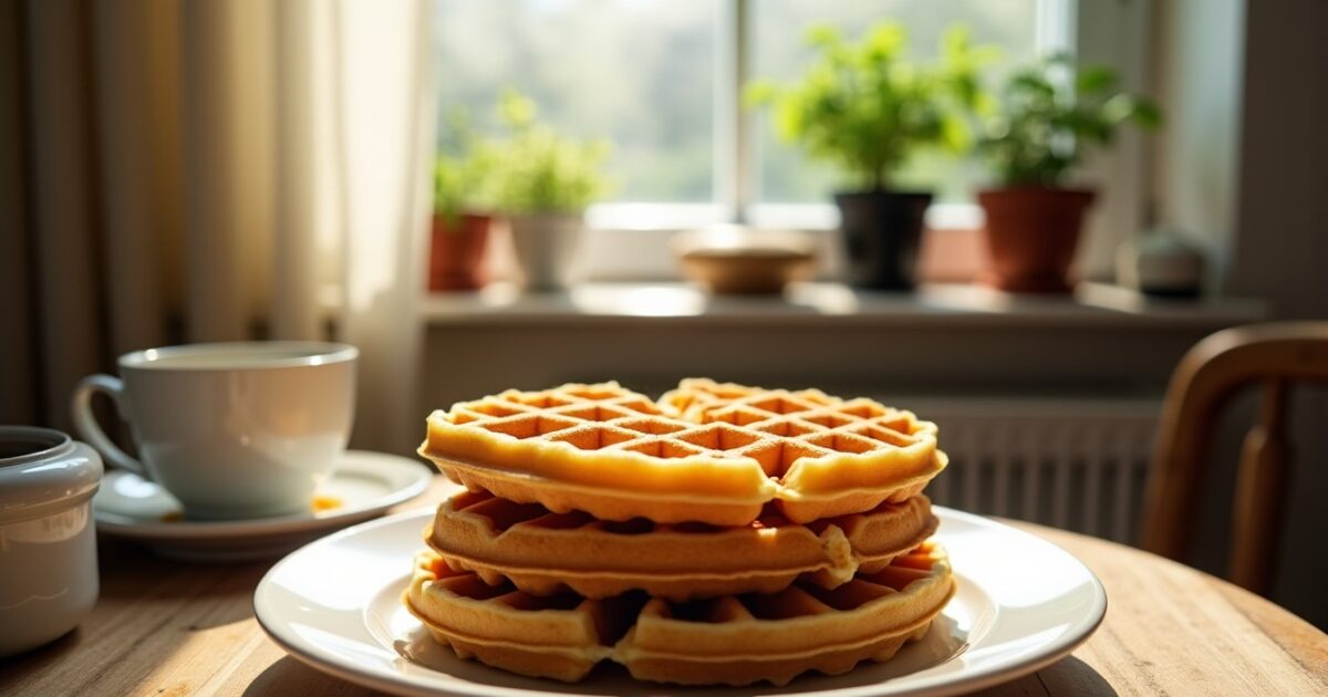 Découvrez la recette simple de gaufres légères et croustillantes, sans aucune pointe de sucre ajouté