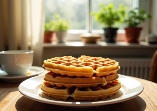 Découvrez la recette simple de gaufres légères et croustillantes, sans aucune pointe de sucre ajouté