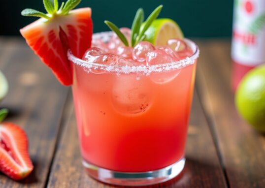 Recette innovante : Cocktail Barbapapa mêlant limonade pétillante et saveurs de fraise
