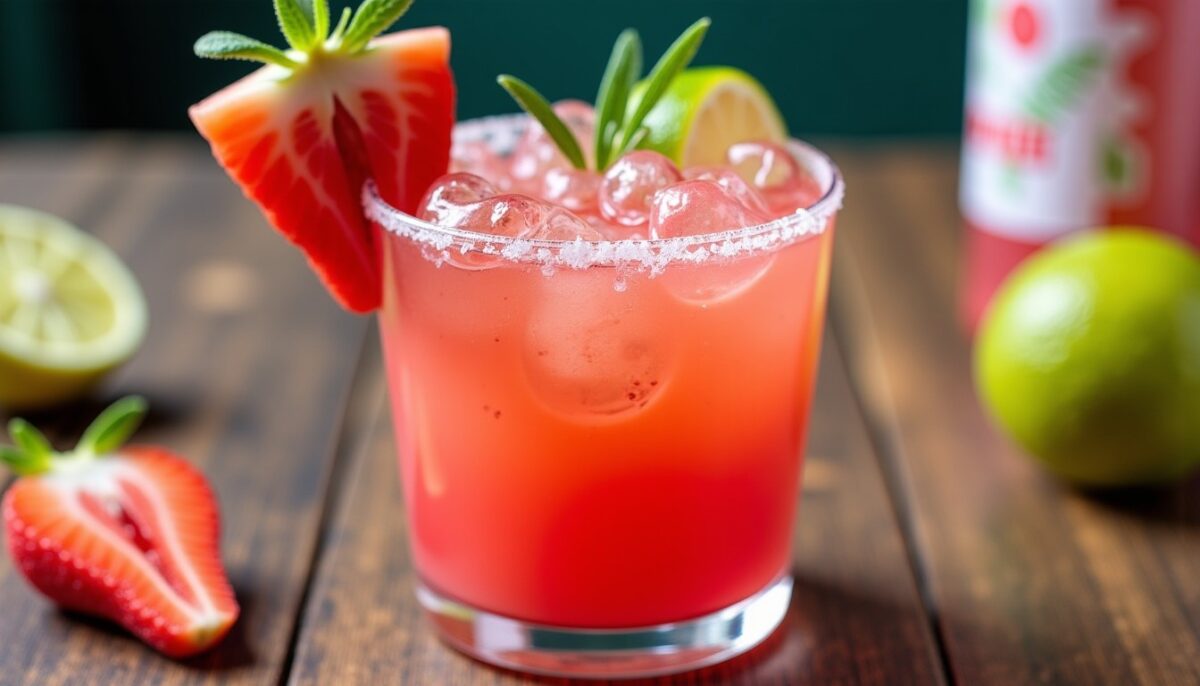 Recette innovante : Cocktail Barbapapa mêlant limonade pétillante et saveurs de fraise