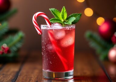 Apprenez à préparer le cocktail festif Candy Cane Spritzer, une explosion de fraîcheur sucrée pour vos célébrations